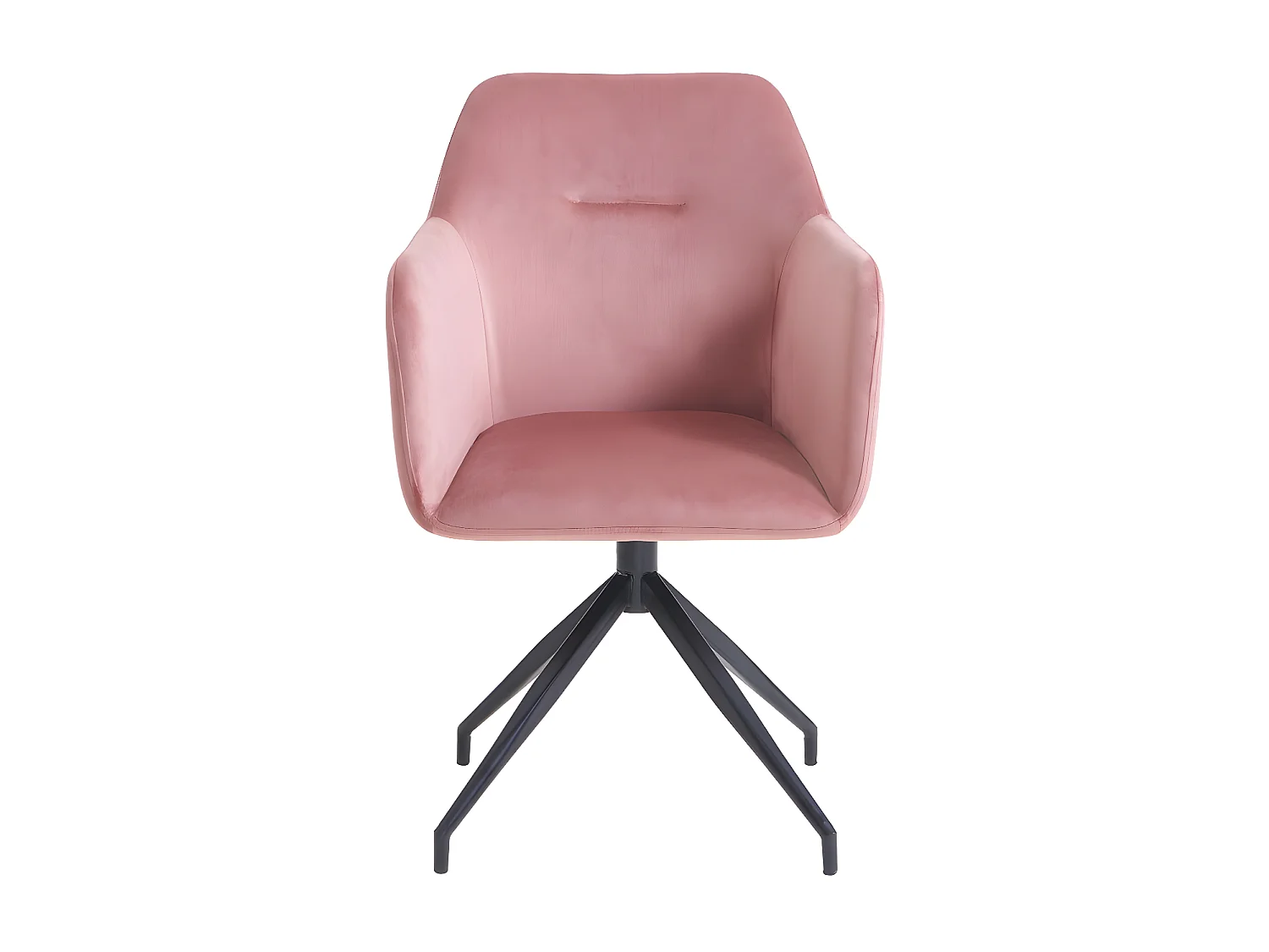 Nate - Chaise de bureau en velours et métal - Beige