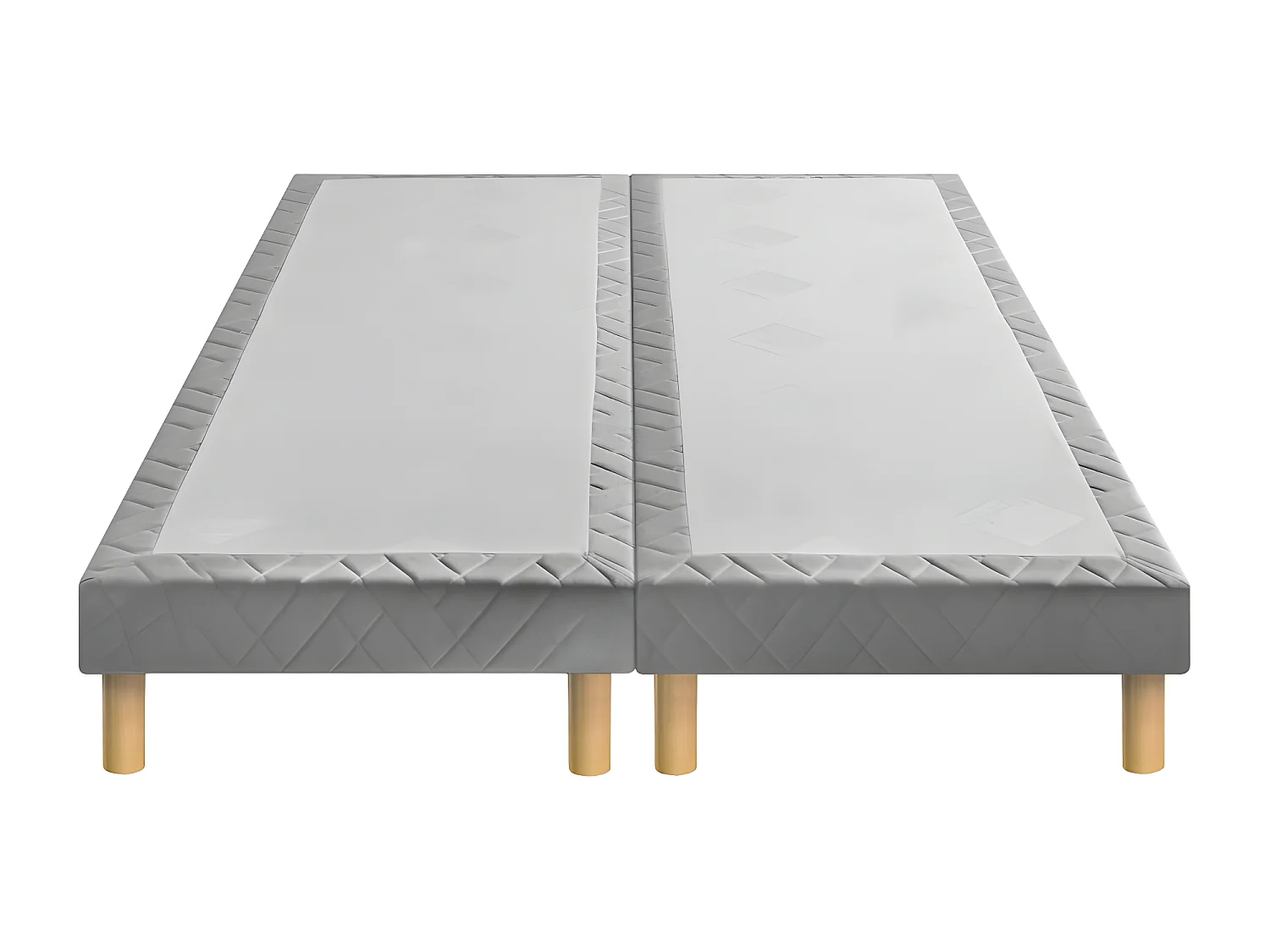 Médium Egérie - Sommier tapissier 2x90x200cm : Couleur - Gris