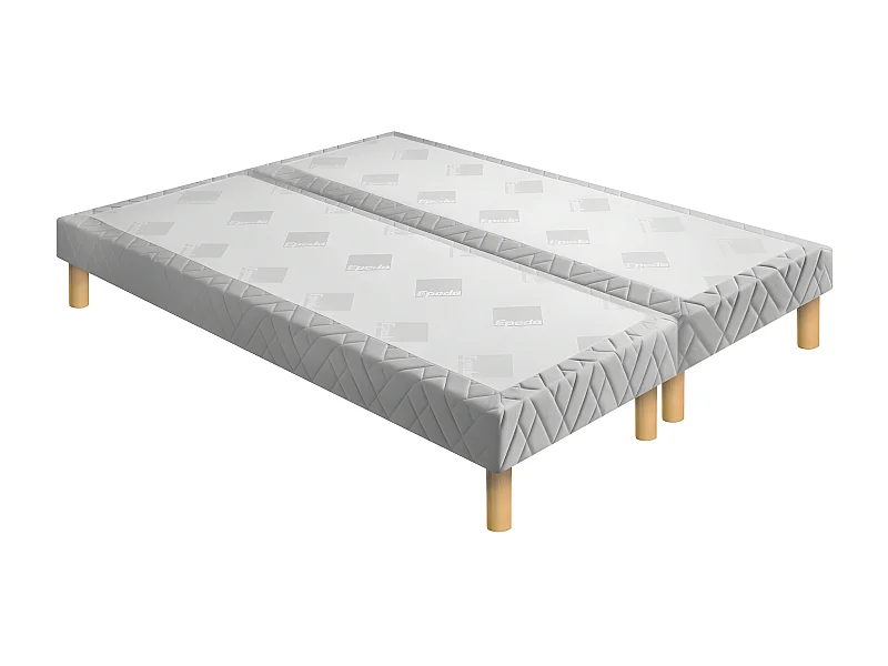 Médium Egérie - Sommier tapissier 2x90x200cm : Couleur - Gris