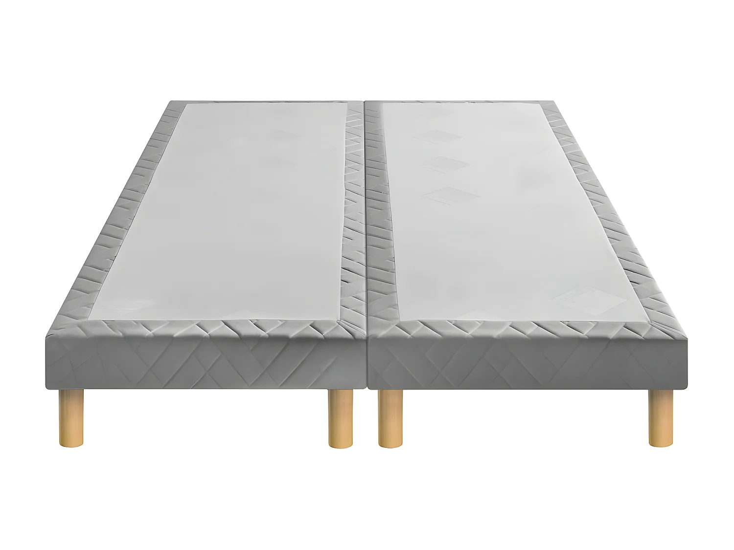 Médium Egérie - Sommier tapissier 2x80x200cm : Couleur - Gris