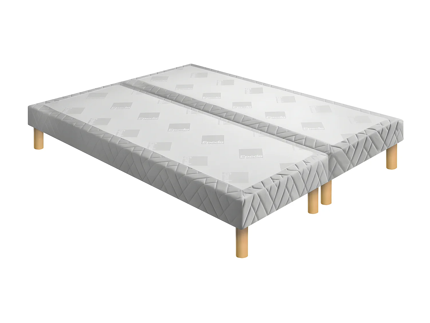 Médium Egérie - Sommier tapissier 2x80x200cm : Couleur - Gris