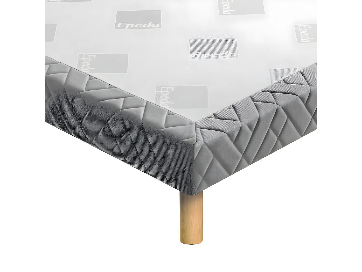 Médium Egérie - Sommier tapissier 2x80x200cm : Couleur - Gris