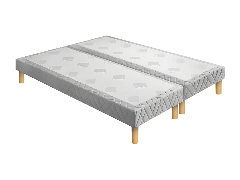 Médium Egérie - Sommier tapissier 2x80x200cm : Couleur - Gris