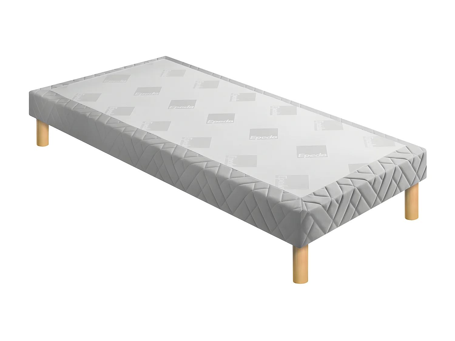 Médium Egérie - Sommier tapissier 90x190cm : Couleur - Gris