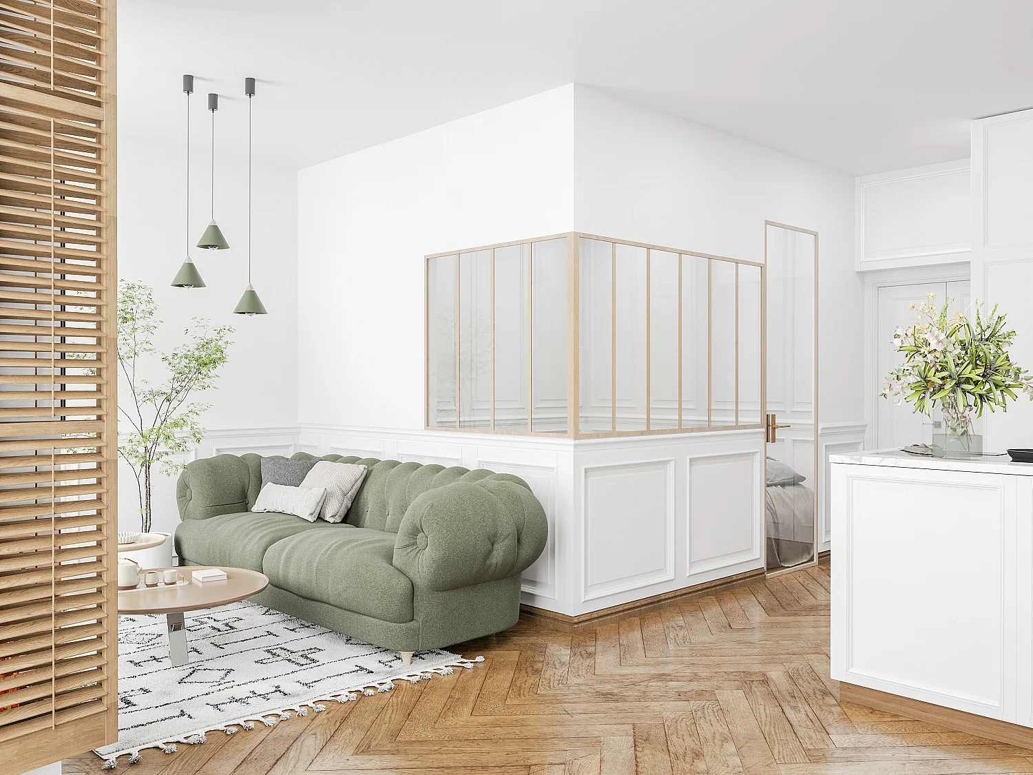 Verrière d'angle d'atelier en aluminium thermolaqué - L180 x L120 x  H105 - Naturel clair - BAYVIEW