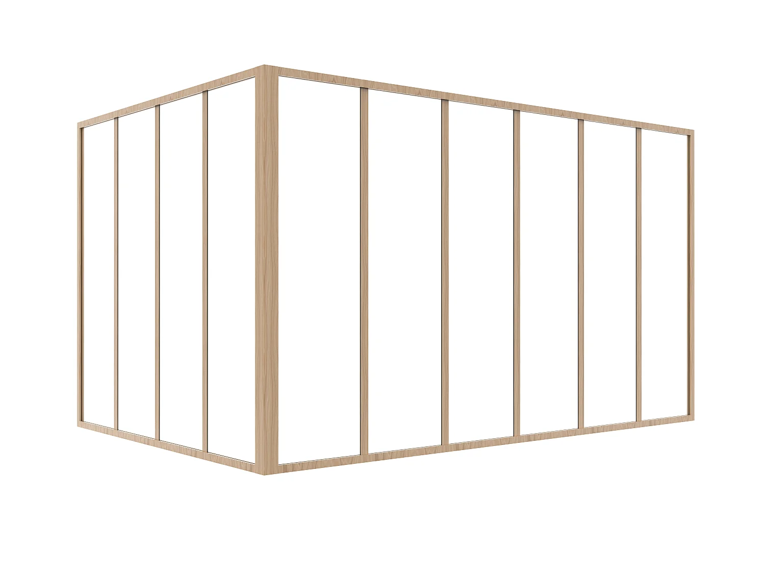 Hoekraam werkplaats van gepoedercoat aluminium - L180 x B120 x H105 cm - Licht naturel - BAYVIEW