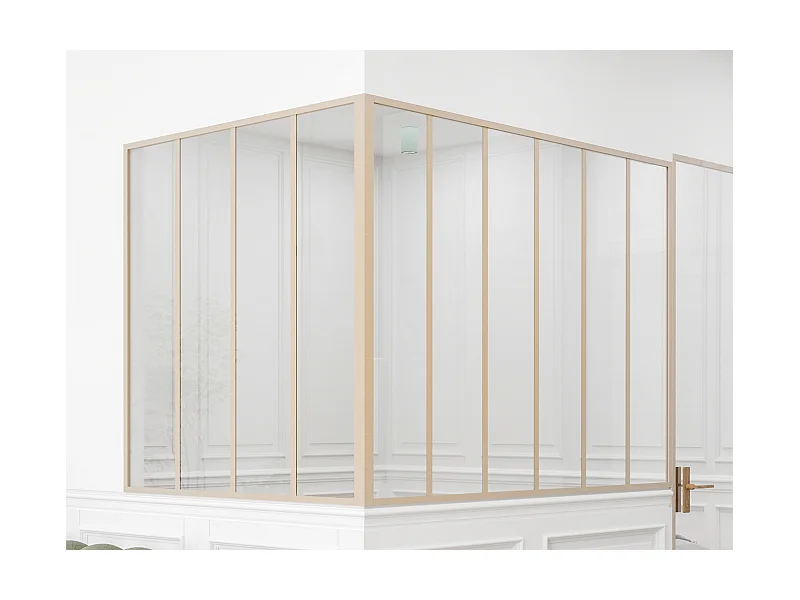 Divisória de canto de atelier em alumínio termolacado C180 x L120 x A130 cm natural claro - BAYVIEW