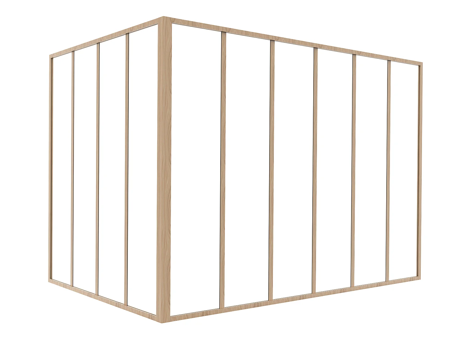 Verrière d'angle d'atelier en aluminium thermolaqué - L180 x L120 x H130 - Naturel clair - BAYVIEW