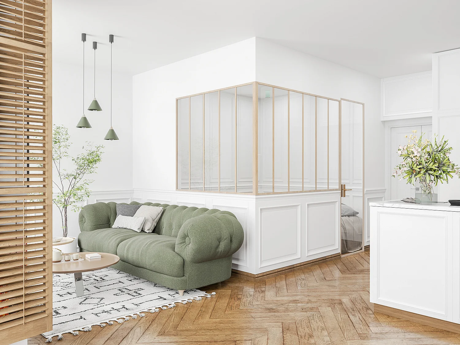 Verrière d'angle d'atelier en aluminium thermolaqué - L180 x L150 x H130 - Naturel clair - BAYVIEW