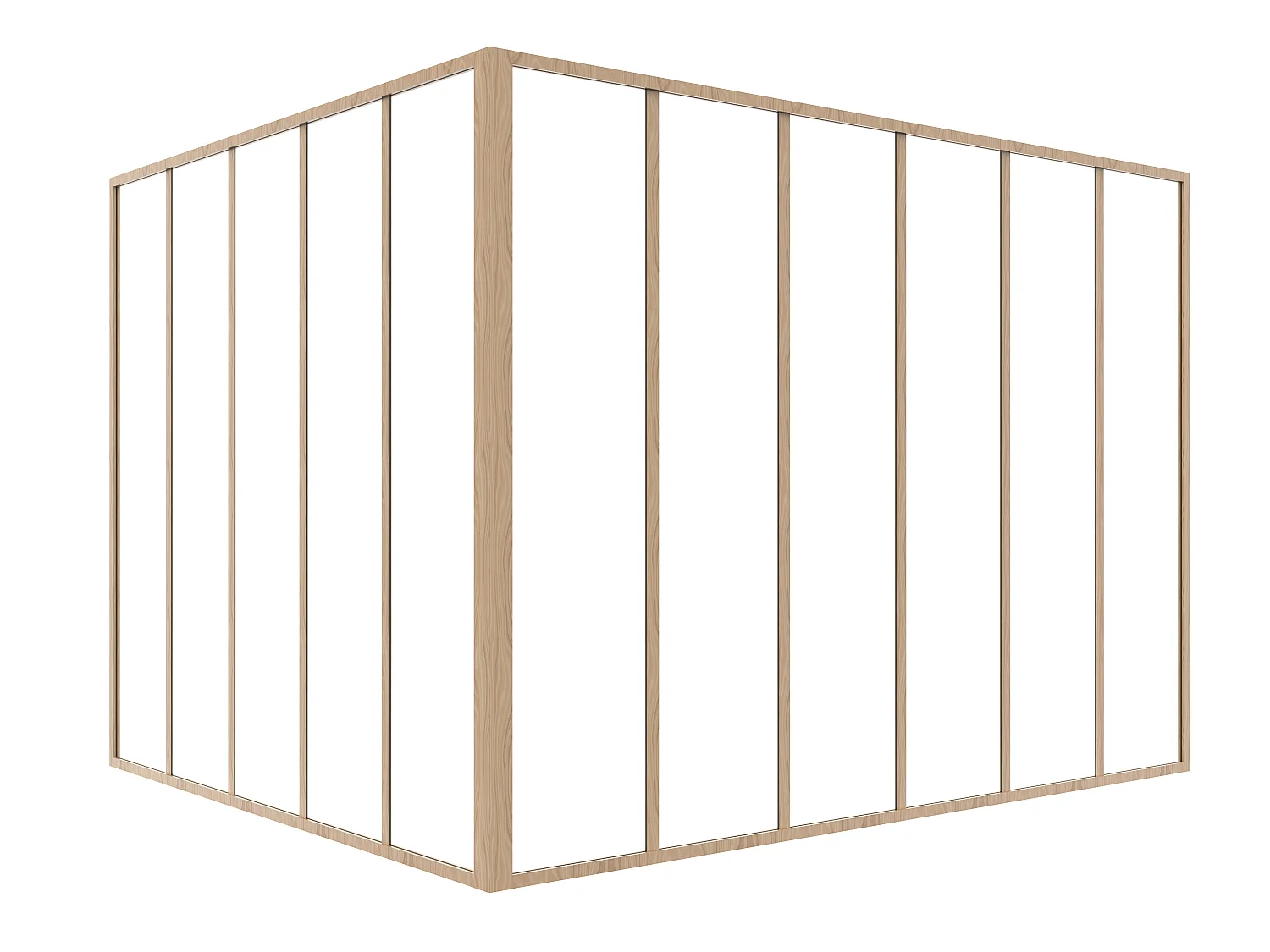 Verrière d'angle d'atelier en aluminium thermolaqué - L180 x L150 x H130 - Naturel clair - BAYVIEW