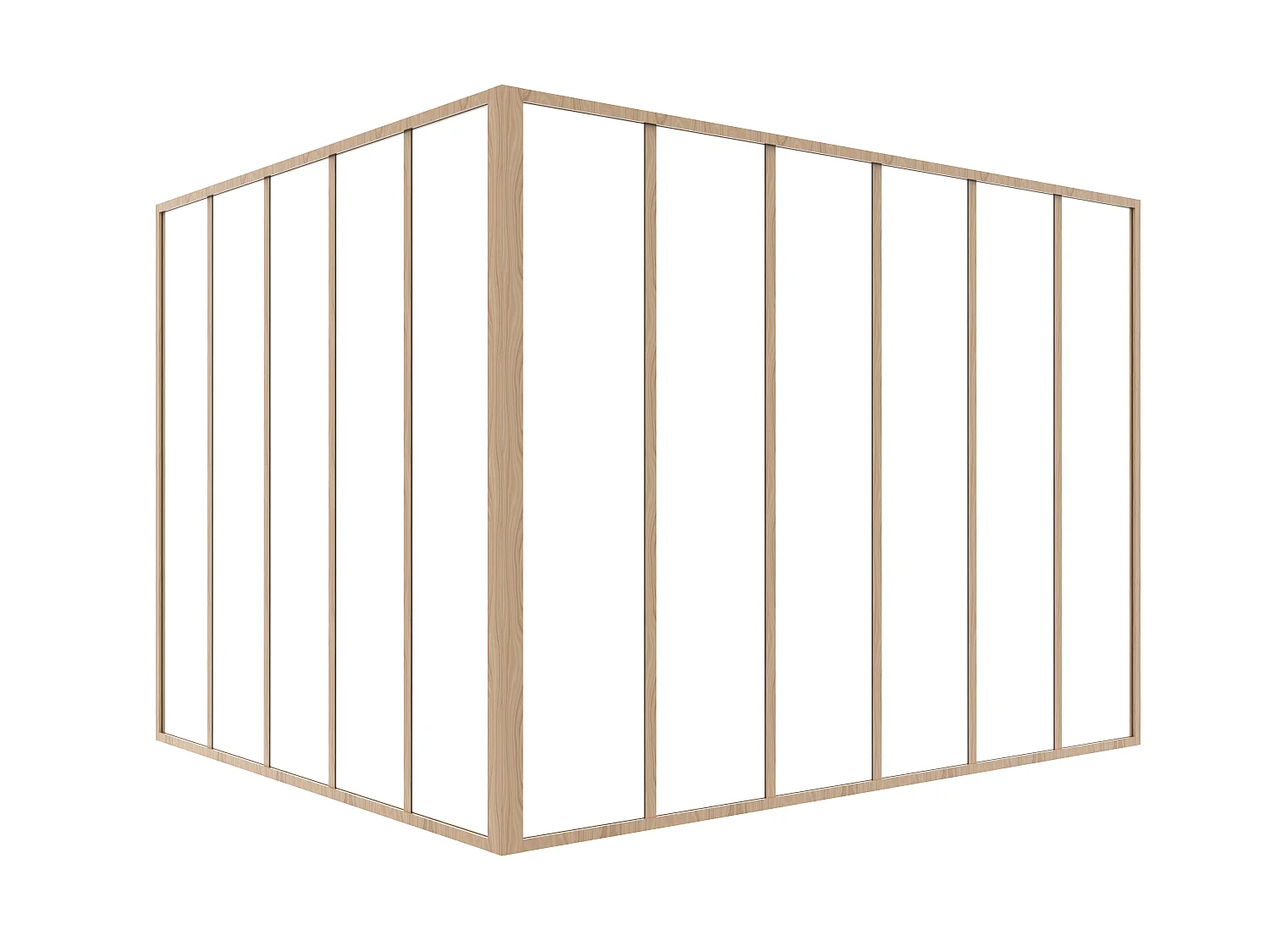 Verrière d'angle d'atelier en aluminium thermolaqué - L180 x L150 x H130 - Naturel clair - BAYVIEW