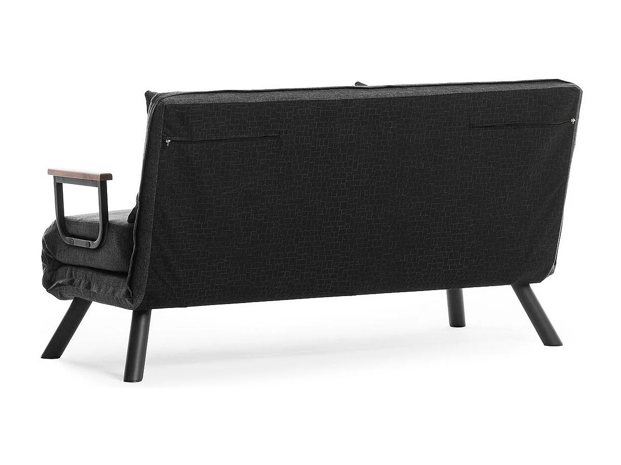 Converteerbare fauteuil in stof Bouka-Kleur Houtskool grijs-Aantal plaatsen) 2 zitplaatsen