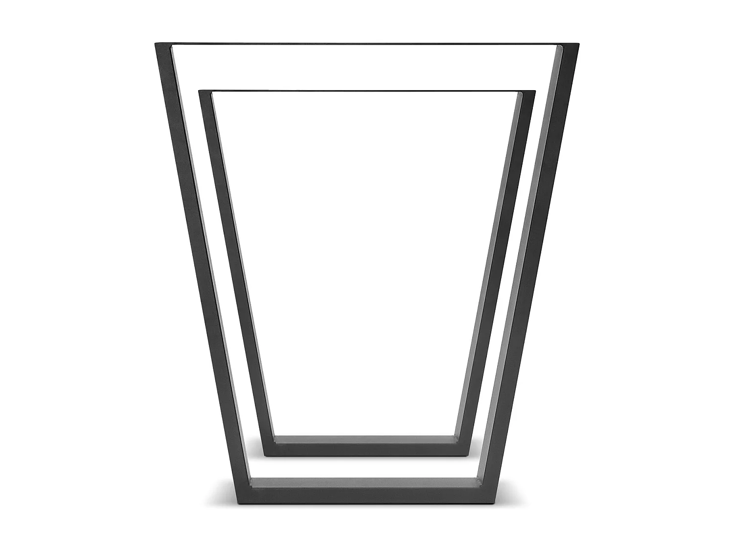 Trapezoid - Conjunto de 2 pés de mesa em aço revestido a pó com forma trapezoidal. Cor preta. Altura do chão 71cm