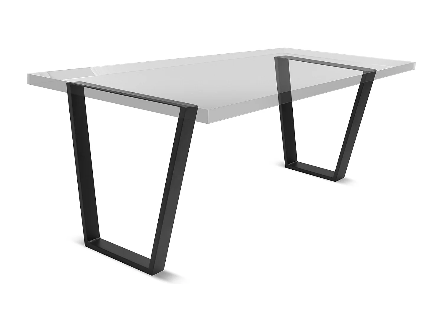 Trapezoid - Conjunto de 2 pés de mesa em aço revestido a pó com forma trapezoidal. Cor preta. Altura do chão 71cm