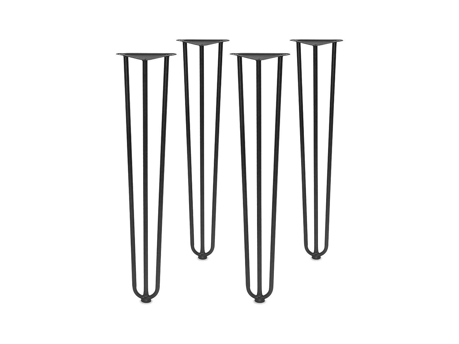 Set 4 piedi per tavolo in acciaio polverizzato con forma triangolare