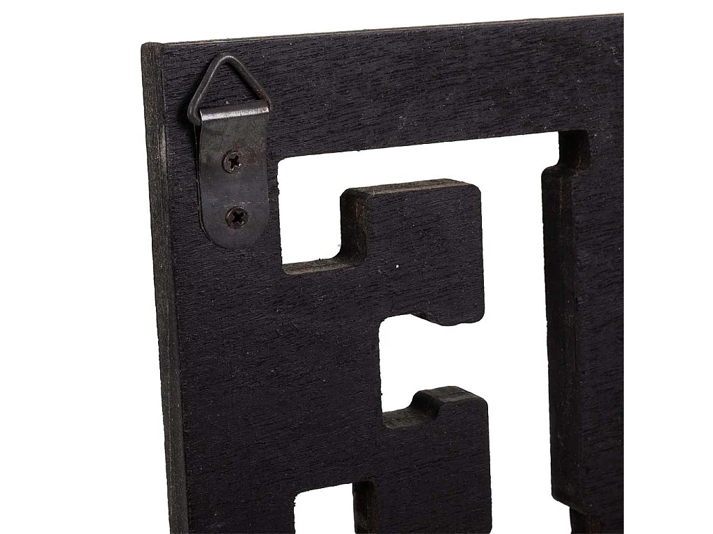Percha de madera y metal negra 45x6x15