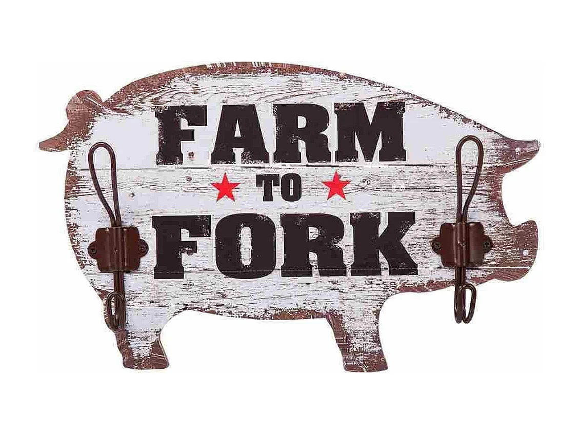 Percha cerdo de pared 21x34 cm