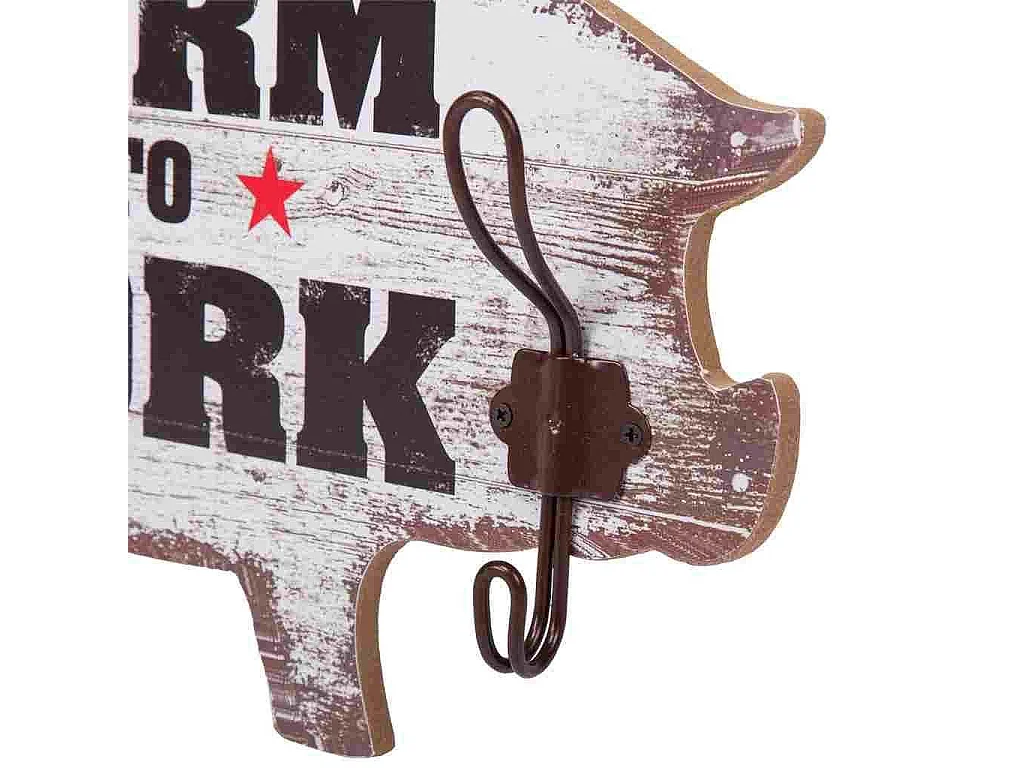 Percha cerdo de pared 21x34 cm