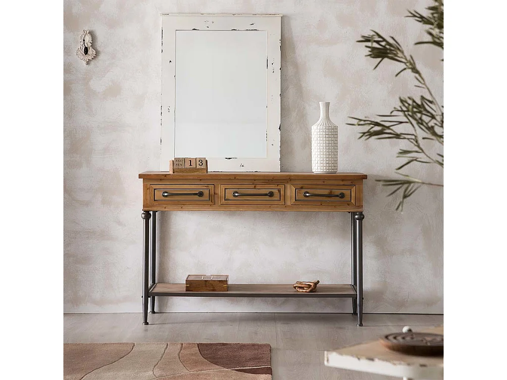 Appendiabiti da parete in legno bianco intagliato 11,5x8,5x20,5h