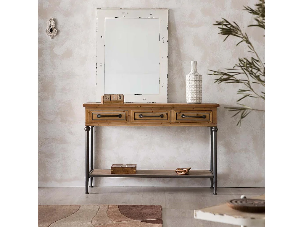 Appendiabiti da parete in legno bianco intagliato 11,5x8,5x20,5h