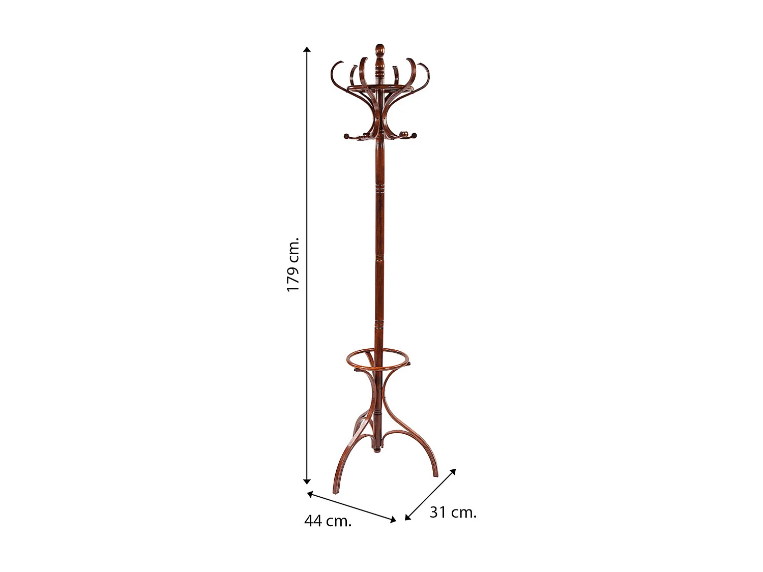 Appendiabiti da terra in legno marrone 31x44x179h