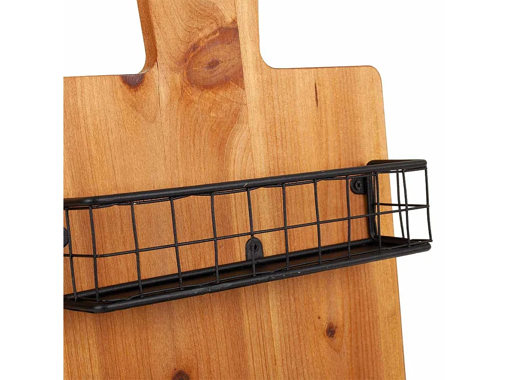 Kleiderbügel mit Regalen aus Holz und braunem Metall, 23 x 6,5 x 38,5 h cm