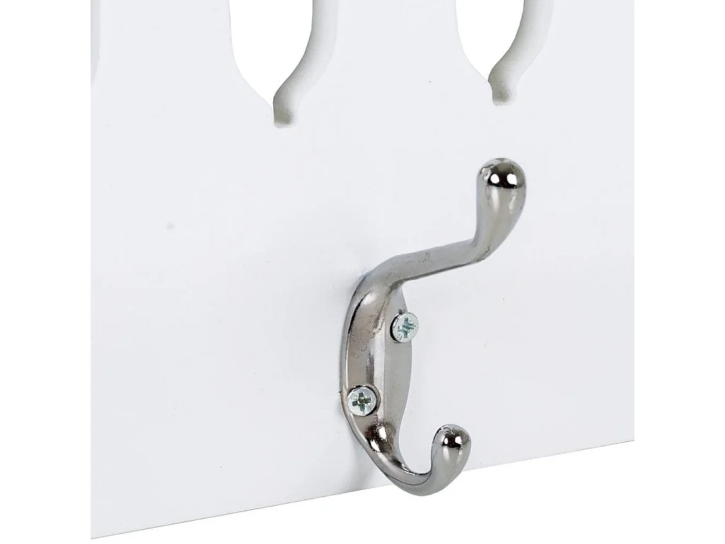 Porte-manteau en bois et métal blanc 50x25h cm