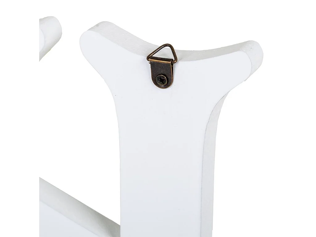 Porte-manteau en bois et métal blanc 50x25h cm