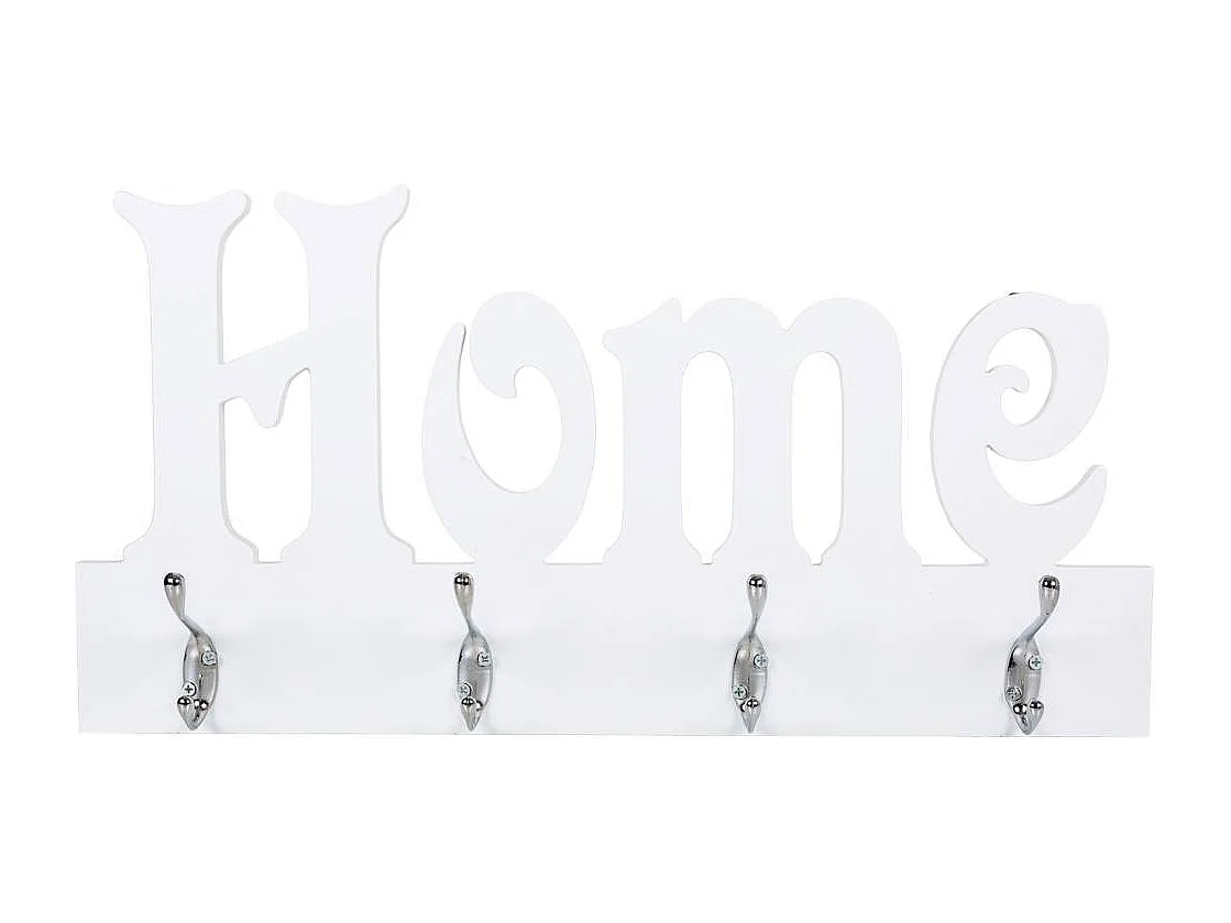 Appendiabiti in legno e metallo bianco 50x25h cm
