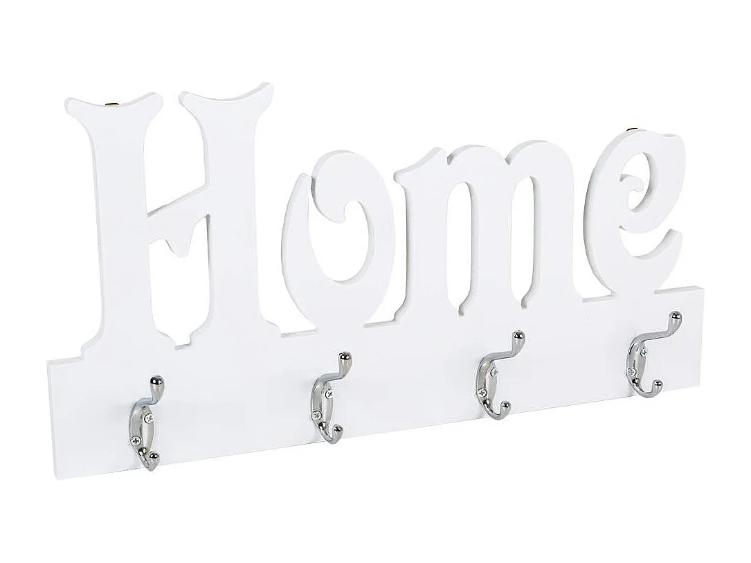 Appendiabiti in legno e metallo bianco 50x25h cm