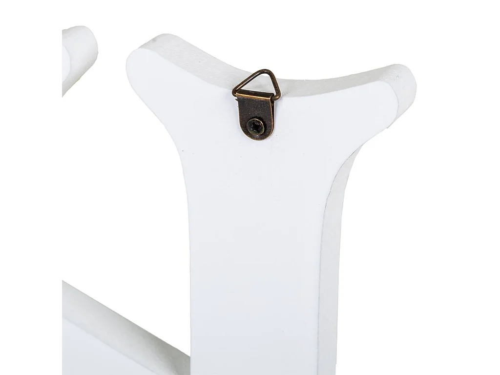 Appendiabiti in legno e metallo bianco 50x25h cm