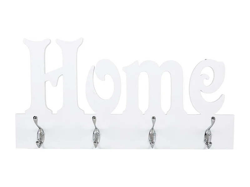 Weißer Kleiderbügel aus Holz und Metall, 50x25H cm