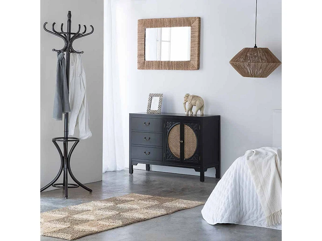 Porte-manteau sur pied en noyer noir 53x39x187 cm (hauteur)