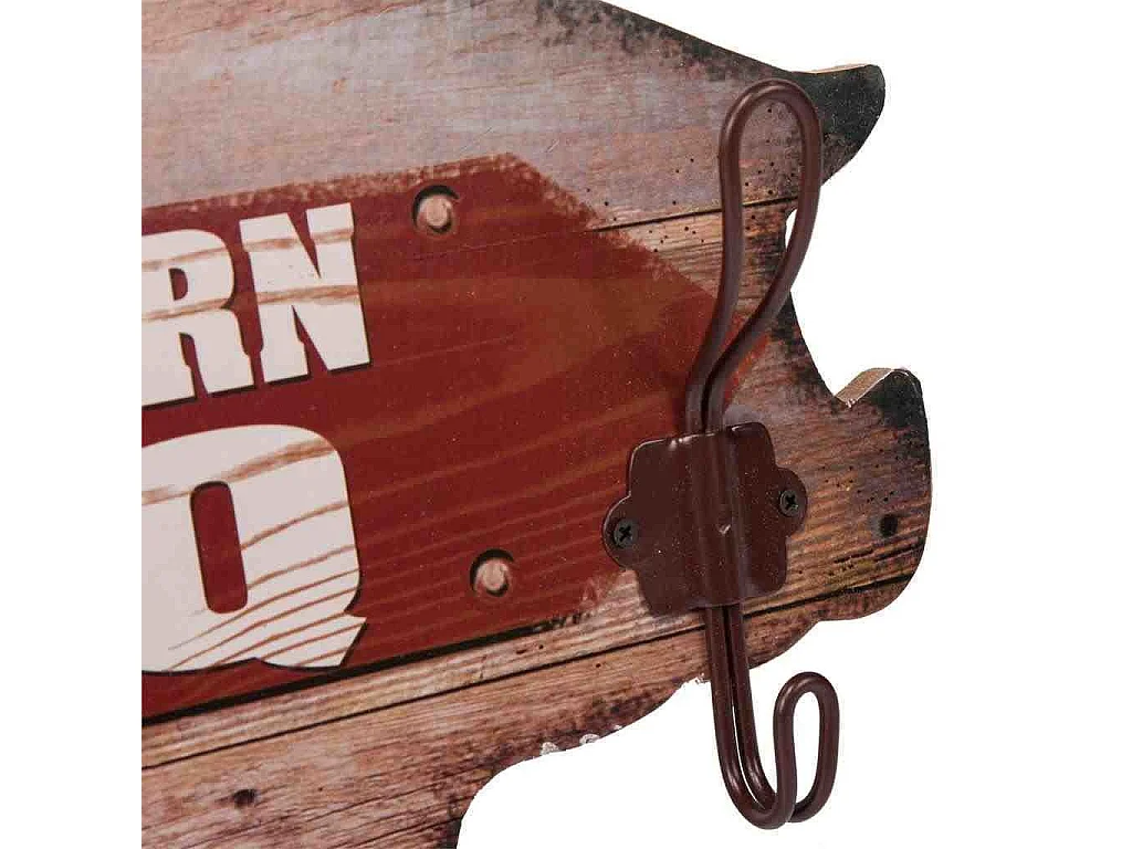 Porte-manteau mural cochon 21x34