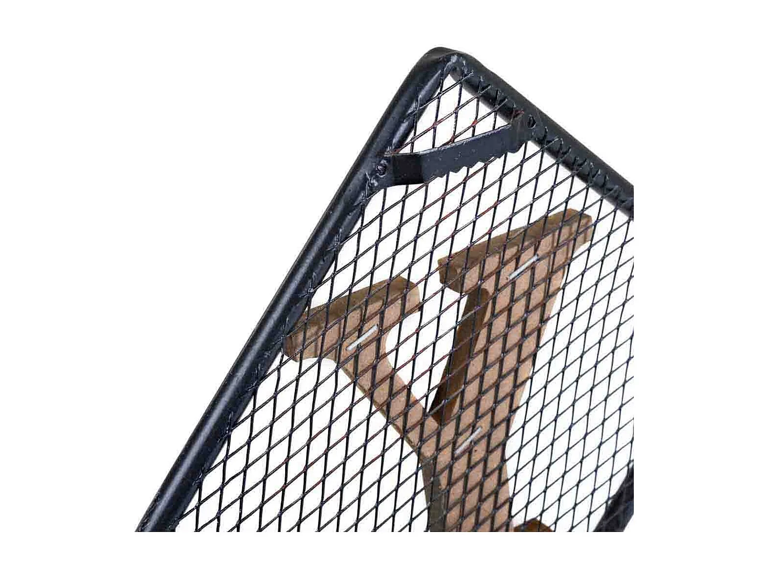 Appendino in legno e metallo nero con 3 ganci 60x5x28h