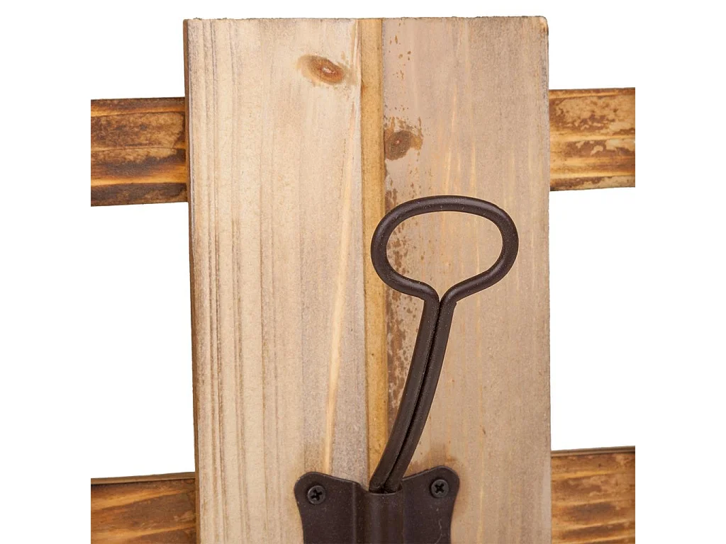 Cabide de madeira com 5 ganchos 60x10x23