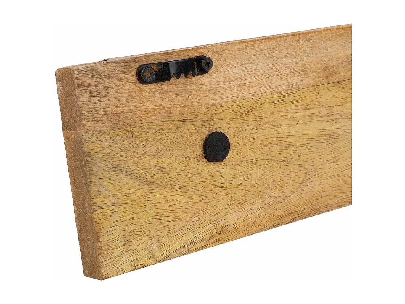 Portabito in legno con 3 ganci verniciato a mano marrone 48x5x10h