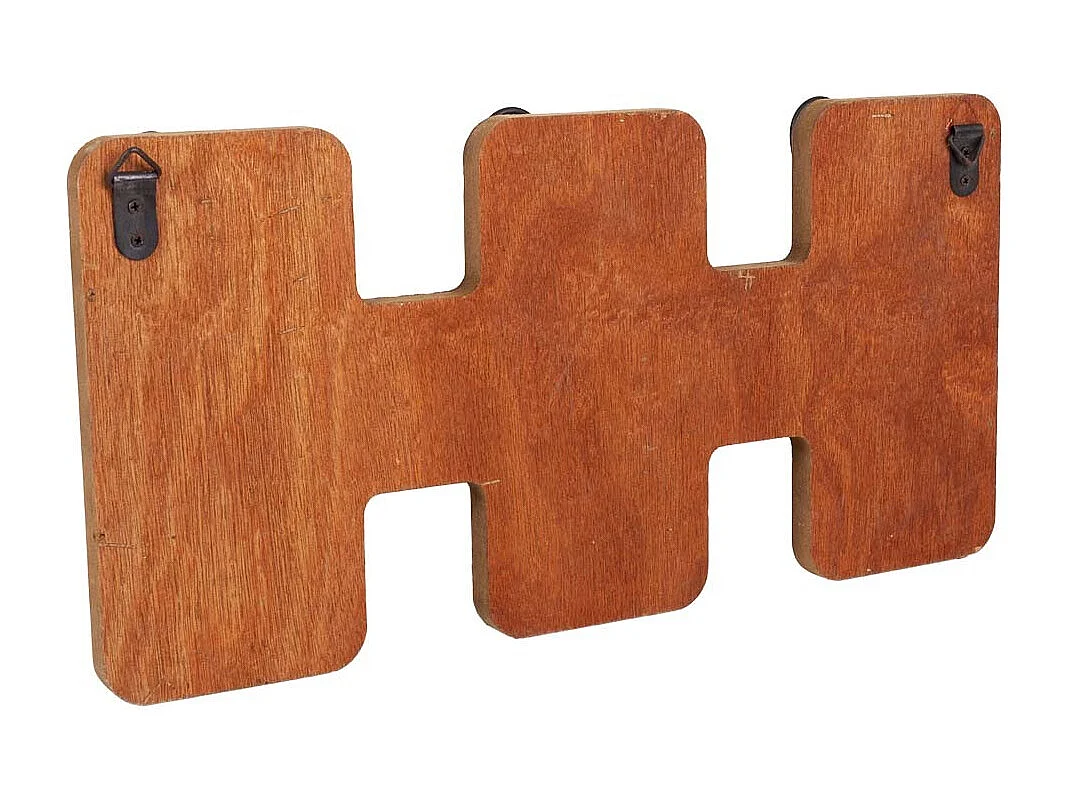 Patère en bois et métal marron 40x7x20h