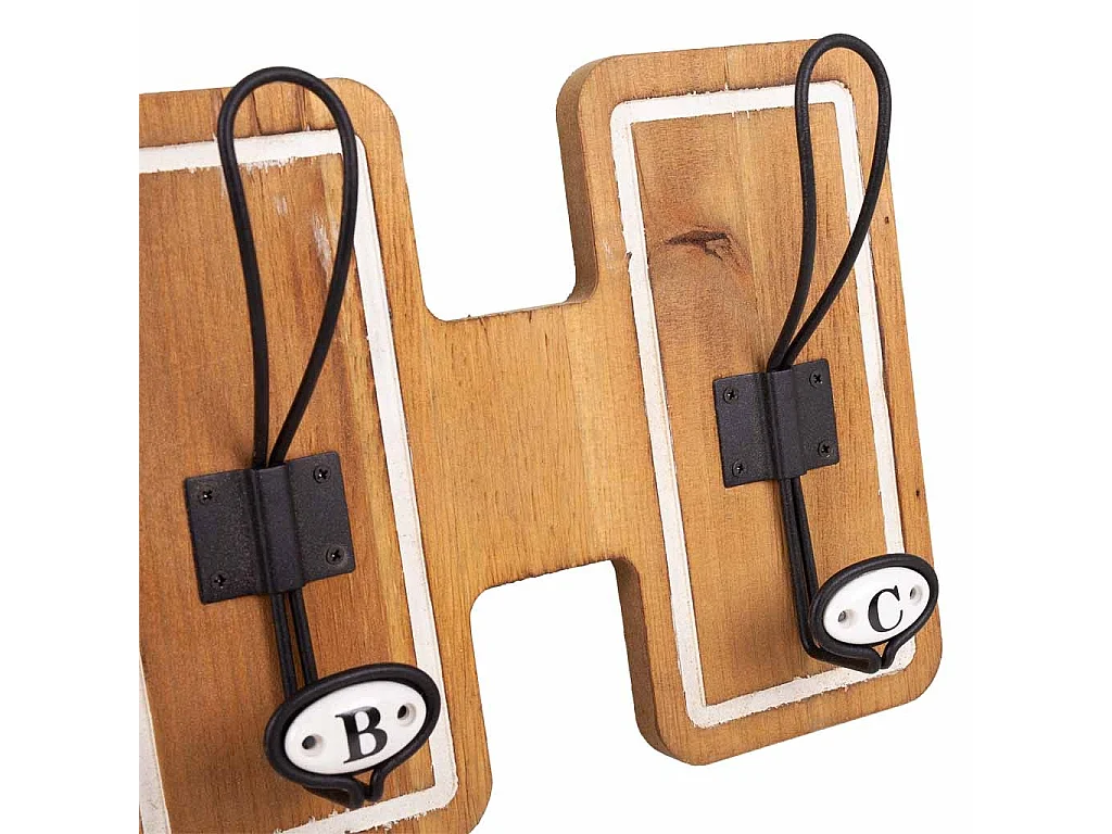 Patère en bois et métal marron 40x7x20h