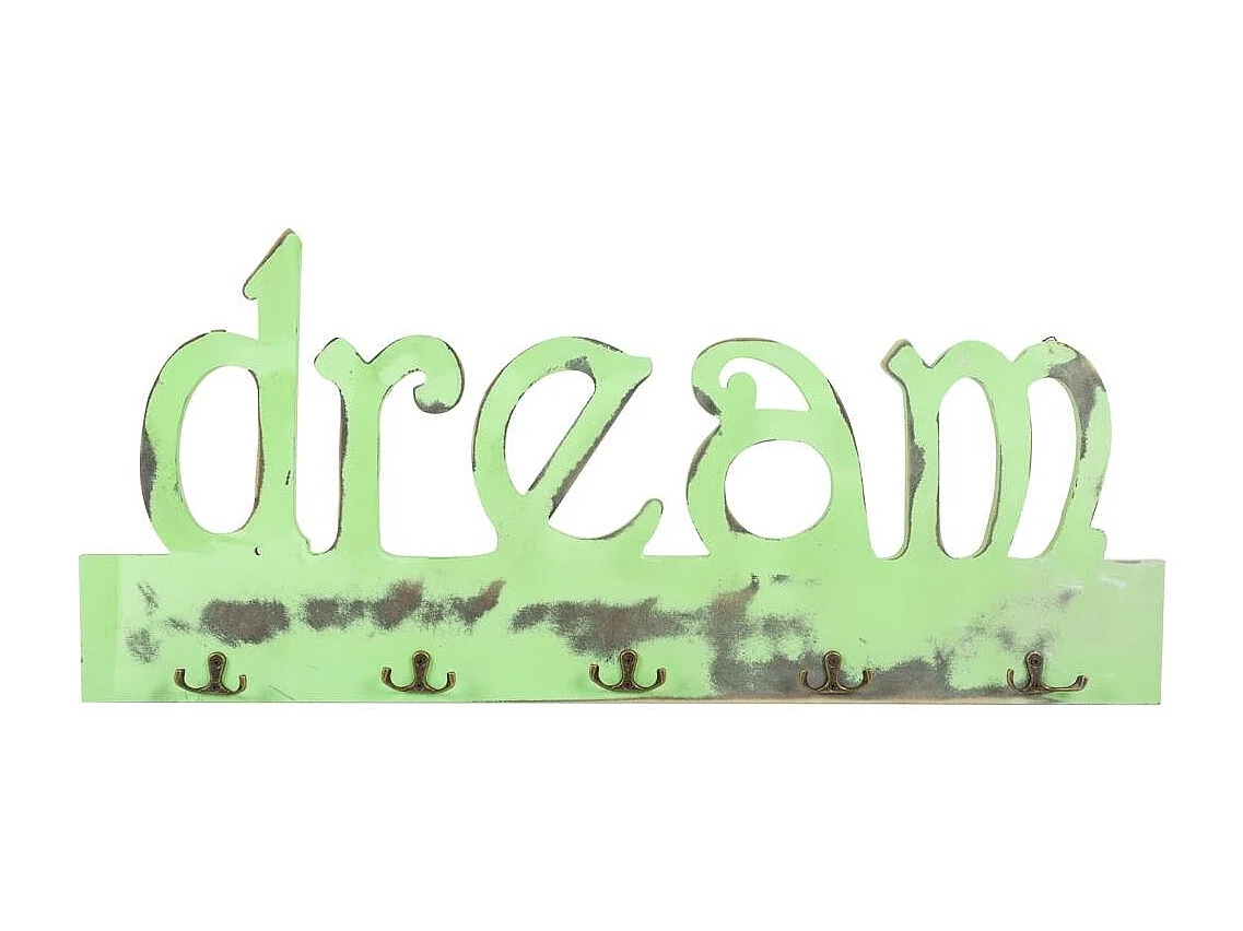 Appendino in legno e metallo verde 74x23h