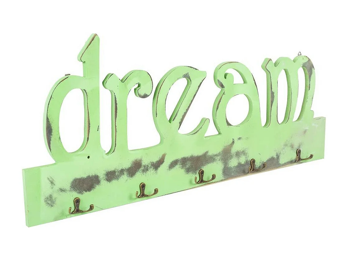 Appendino in legno e metallo verde 74x23h