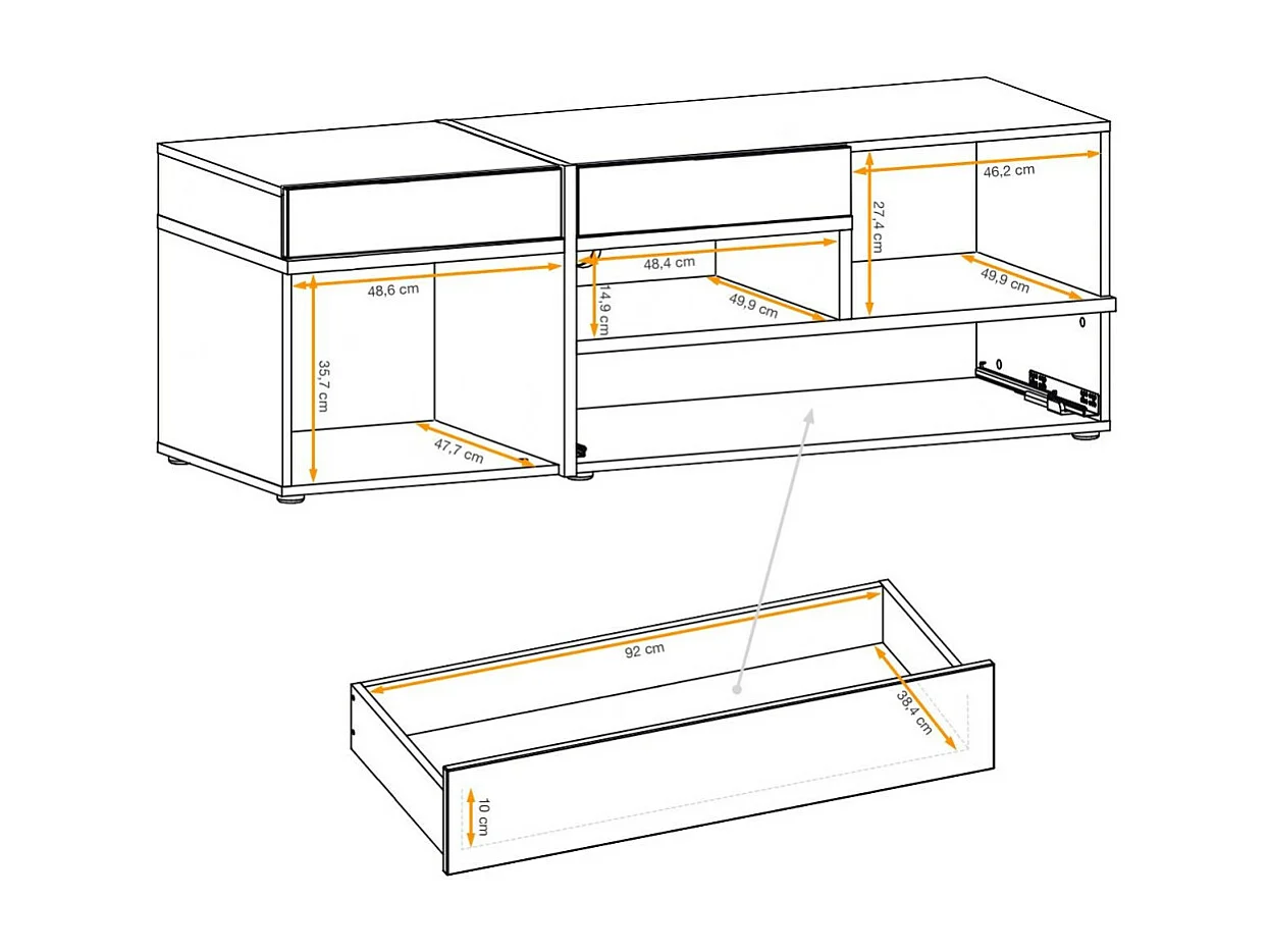 Szafka RTV CROSS 150 biała