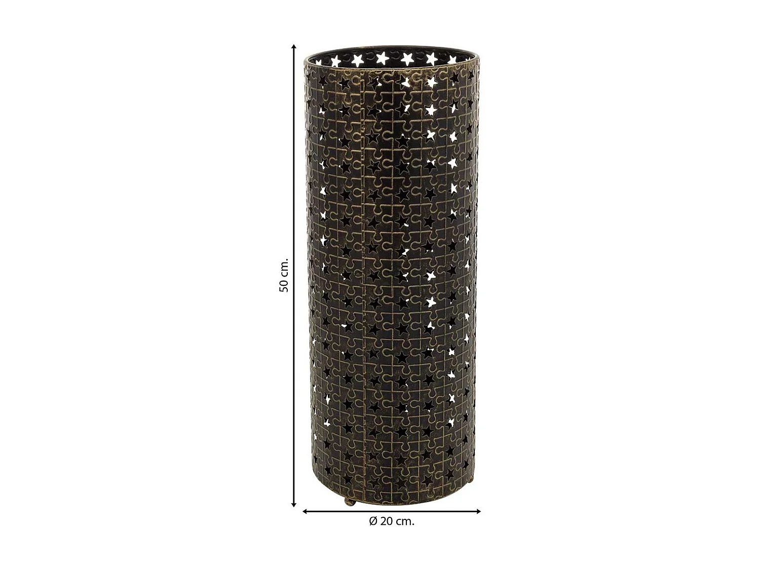 Portaombrelli tondo in metallo nero d20x50h