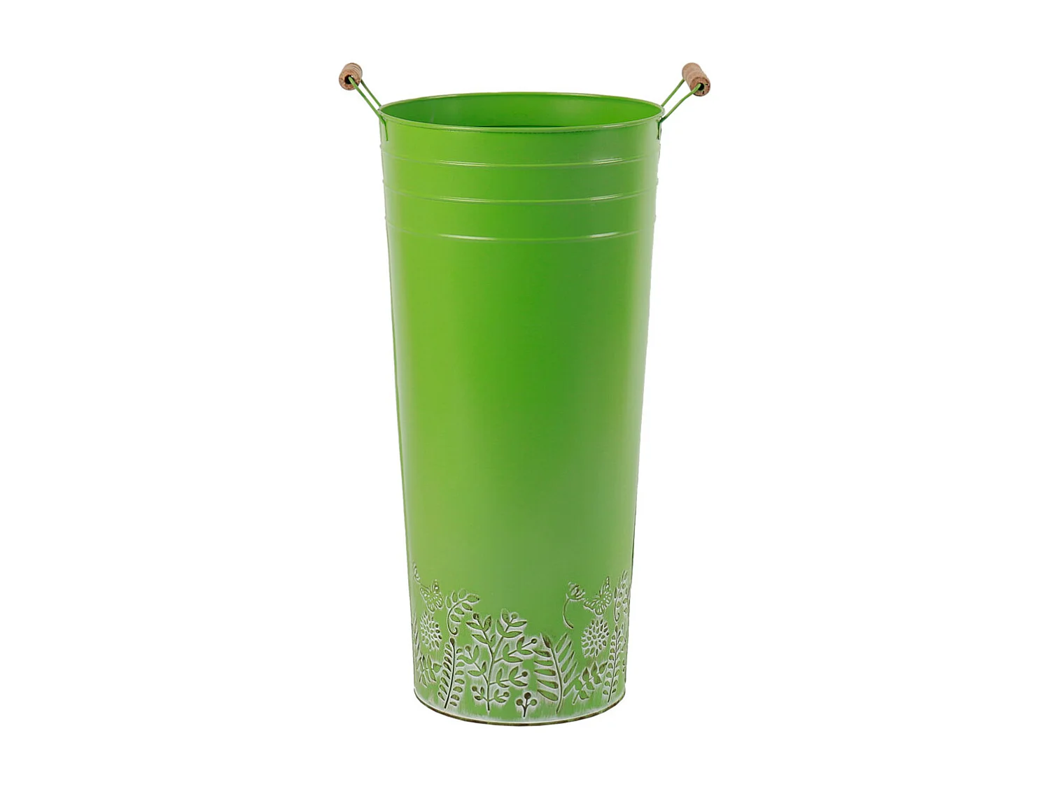 Porte-parapluie rond en métal vert d23,5x50h b:18