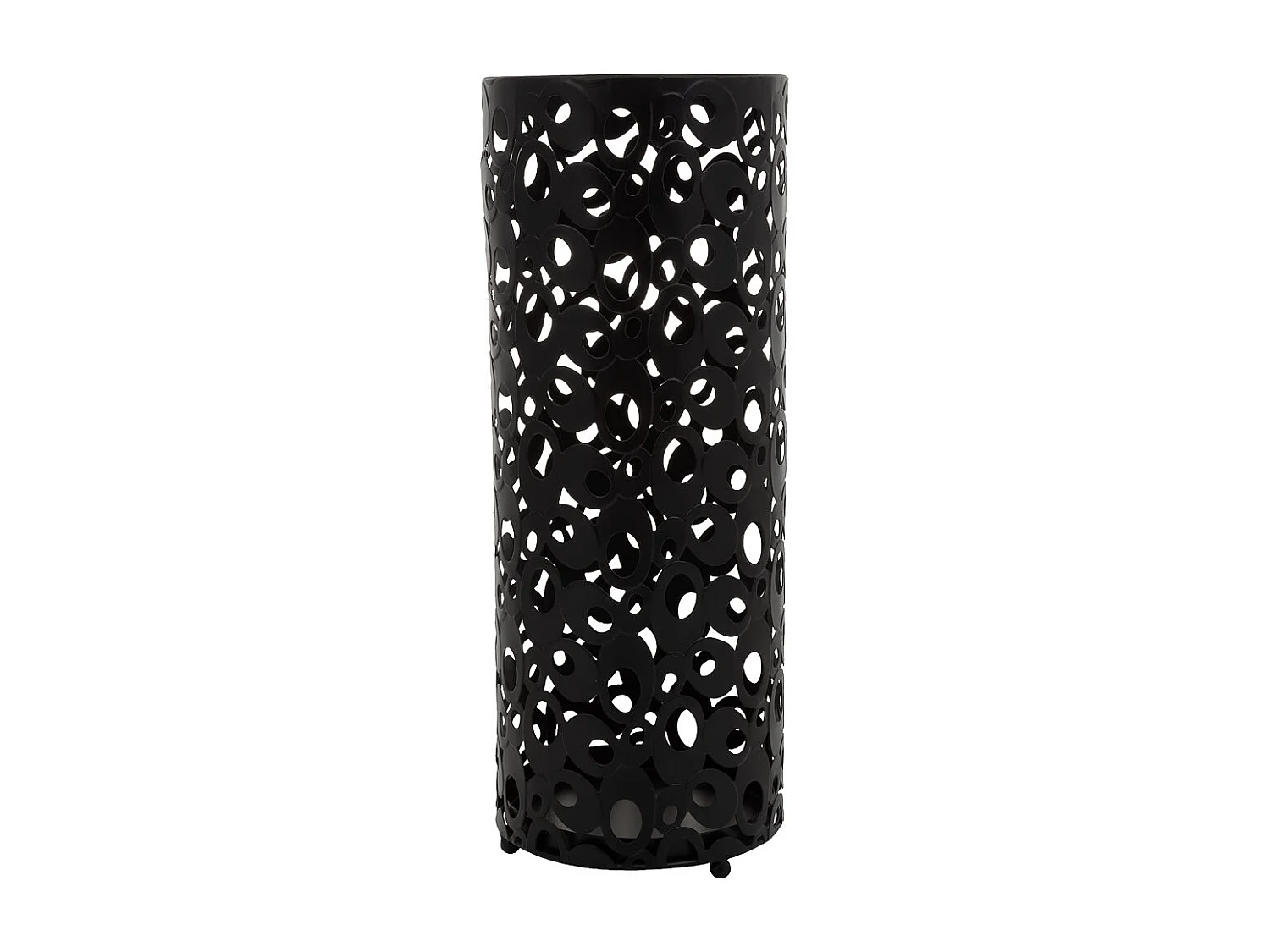 Runder SchirmstÃ¤nder aus schwarzem Metall, D20x50h cm