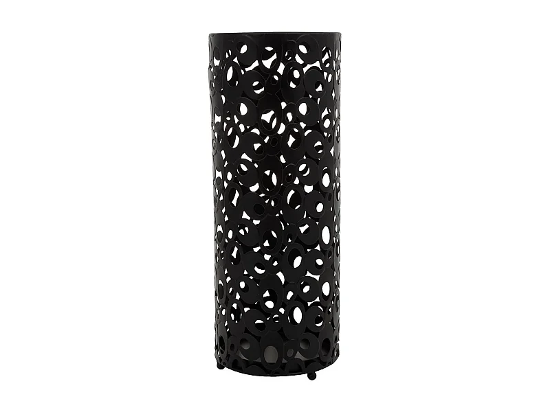 Runder SchirmstÃ¤nder aus schwarzem Metall, D20x50h cm