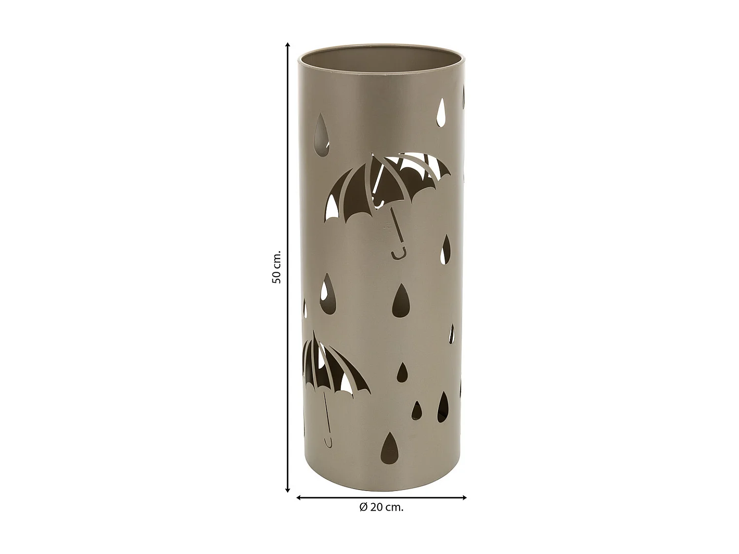 Runder SchirmstÃ¤nder aus goldenem Metall, D20x50h cm