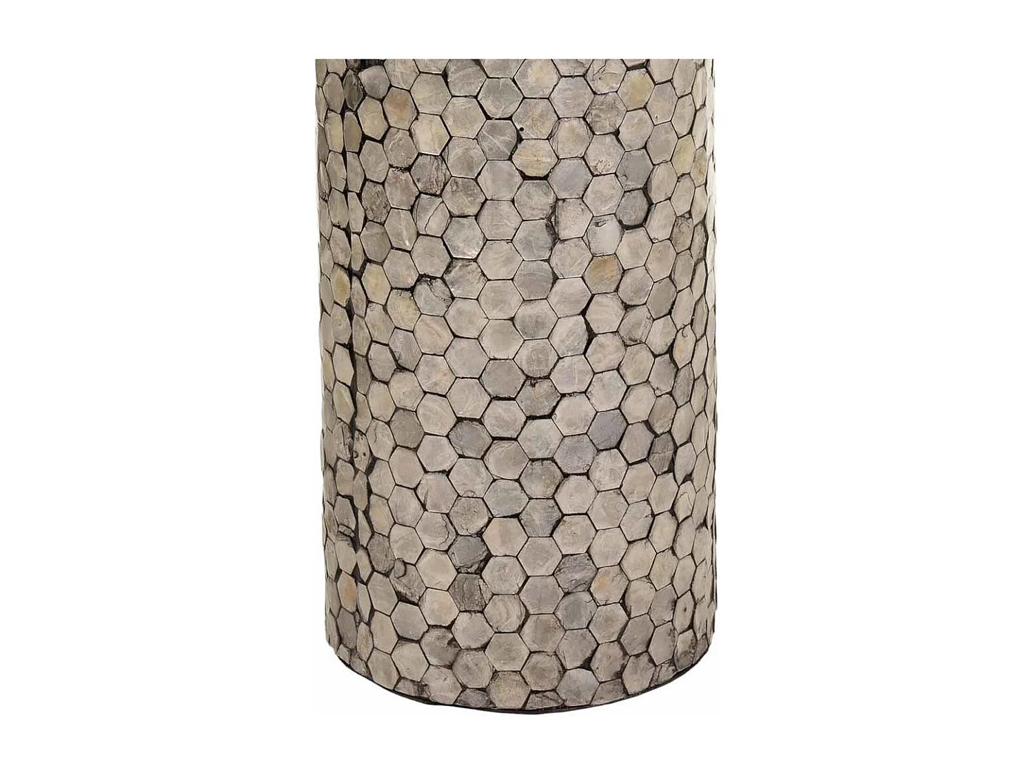 Paragüero redondo de madera acabado en capiz gris 20x20x56