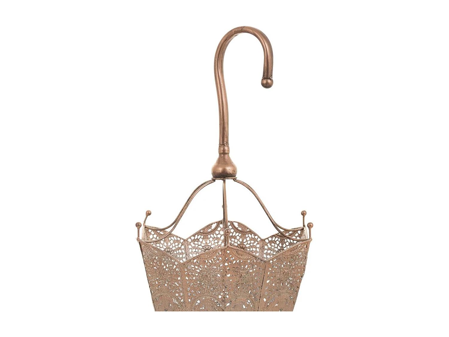 SchirmstÃ¤nder aus kupferfarbenem Metall, 32,5 x 28 x 82 h cm