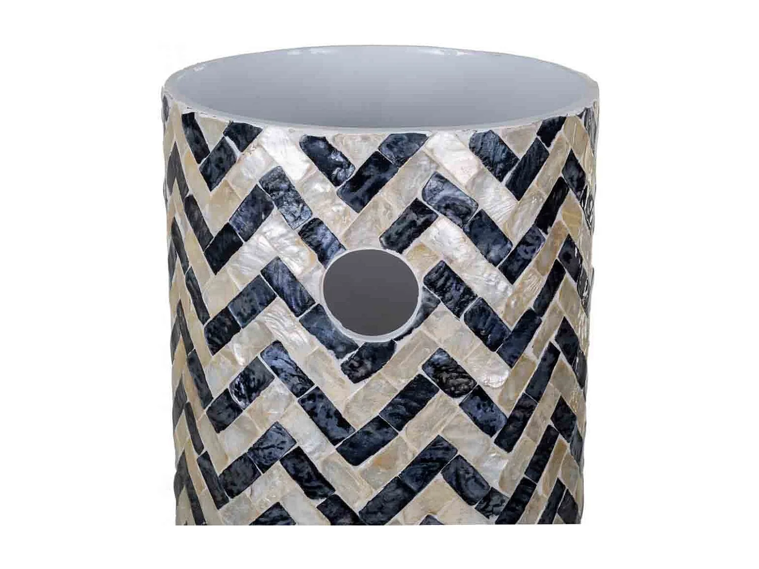 Paragüero redondo de madera acabado en capiz negro 20x20x57